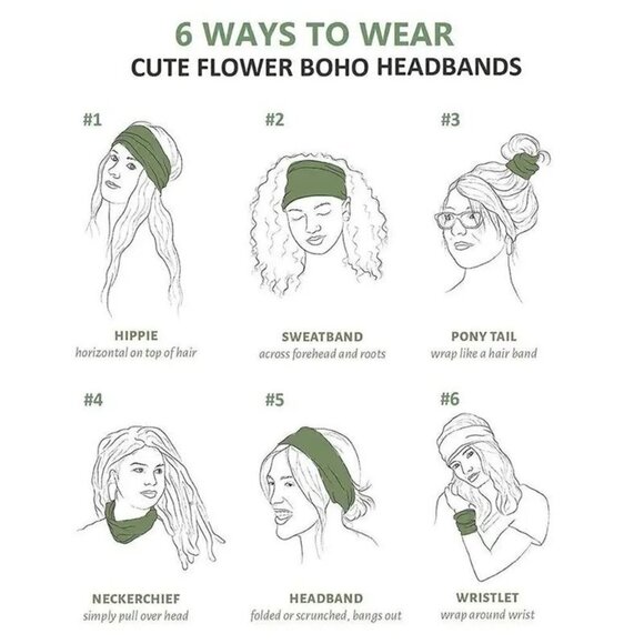 Bohemian Paisley Pattern Bandana Sporty Headband (Burgundy) - Picture 4 of 5